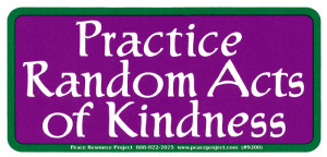 Practice Random Acts of Kindness - Bumper Sticker / Decal (6.75