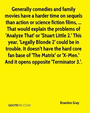 movies have a harder time on sequels than action or science fiction ...