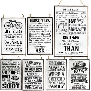 Details about GLASS METAL FRAME PLAQUE QUOTE HOME HANGING MESSAGE GIFT ...
