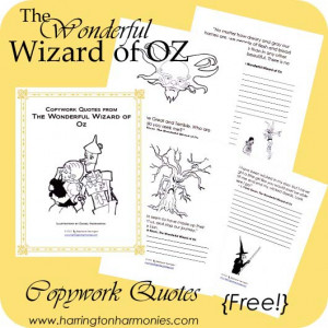The Wonderful Wizard of Oz Copywork FREE! | Harrington Harmonies
