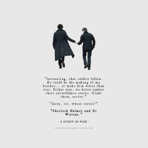 Sherlock Quotes Tumblr Tags: sherlock watson mycroft