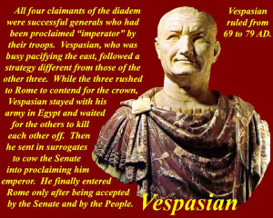 vespasian sent surrogates into rome at the end of the