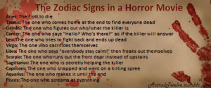 astraltwelve:The Zodiac Signs in a Horror MovieAries: The First to ...