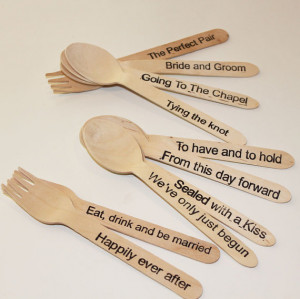 Wooden Spoon and Fork - 18 WEDDING Collection- Wedding, Bridal,- Party ...