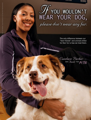 Los Angeles Sparks forward Candace Parker stars in PETA anti-fur ad
