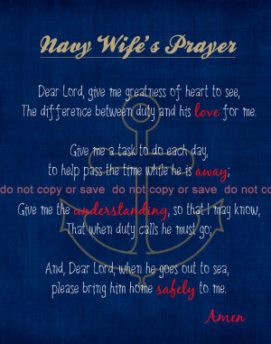 Navy Wife Prayer Art Print