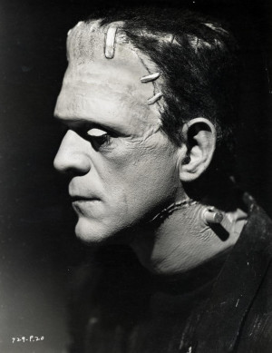 Promotional photograph of Boris Karloff as the Creature in 1935 film ...