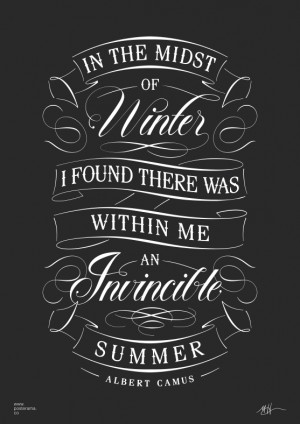 Inspirational quotes: Albert Camus Invincible Summer poster 4