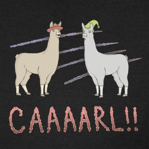 Anyway, here are the Llamas merchandise designs: