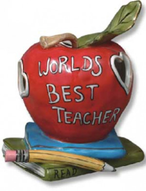 Blue Sky Clayworks Worlds Best Teacher Apple T-Lite Holder