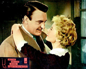 with Donald Sinden in the 1956 film Tiger In The Smoke