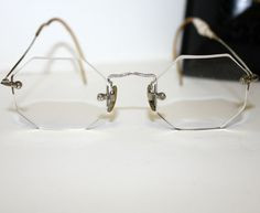 ... | Vintage Rimless Eyeglasses Octagon Silver Tone by That70sShoppe