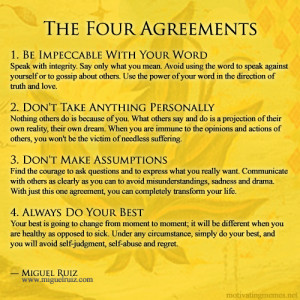The Four Agreements is an inspirational book by Miguel Ruiz sharing ...
