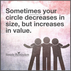 Sometimes your circle decreases in size, but increases in value.