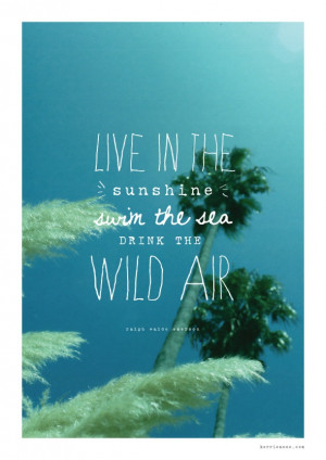 ... , Swim in the Sea, Drink the Wild Air- quote by Ralph Waldo Emerson