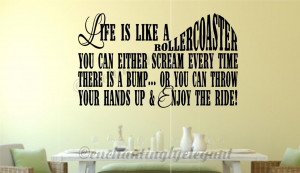 Life-Is-Like-A-Rollercoaster-Vinyl-Decal-Wall-Sticker-Words-Lettering ...