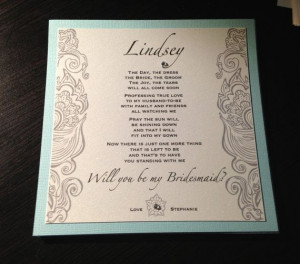 Custom Will You Be My Bridesmaid Cards / Maid of Honor Personalized ...