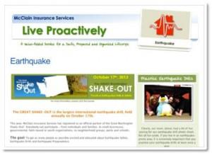 ... and practice Earthquake Preparedness with McClain Insurance Services