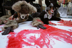 People For The Ethical Treatment Animals Peta Protest Against Fur