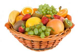 basket with colorful fruits