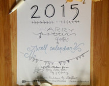 Harry Potter quotes wall calendar 2 015 // reduced price // hand drawn ...