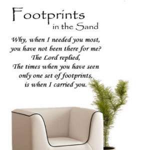 Our Products >> Footprints in the Sand Wall Quote Decal