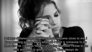 quote Black and White life text depressed sad myself distance leave ...