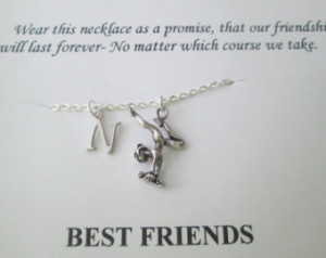 Gymnastics, Initial Necklace- Quote Card/ Best Friends ...