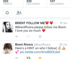 Brent Rivera to follow me. If you want, follow me and help get Brent ...