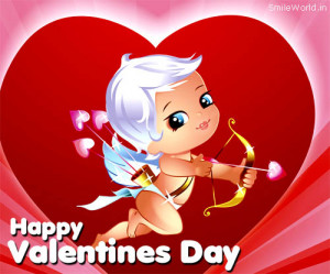 Cute sweet cupid spreading love on valentine’s day