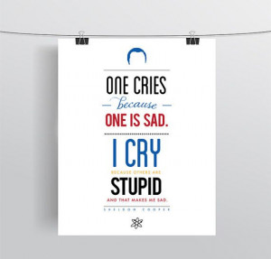 Sheldon Cooper, Big Bang Typography Print, Funny TV Quote, TV Poster ...