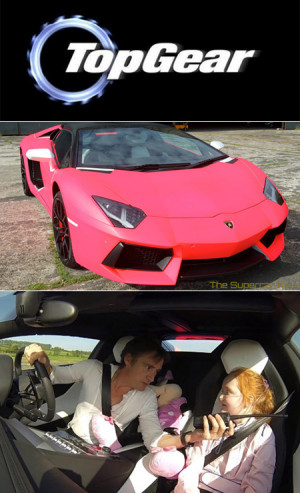 ... rosa Lamborghini Aventador, Richard Hammond do Top Gear salva o dia