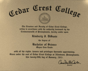 ... finished my journey through nursing school at Cedar Crest College