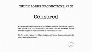 Chuck Lorre Productions vanity cards