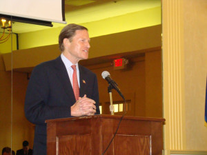 Senator Richard Blumenthal Addressing To A Press Conference