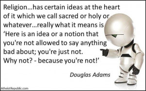 Douglas Adams quote, religion