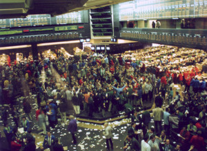 The trading floor of the commodities exchange in Chicago