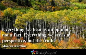 ... Everything we see is a perspective, not the truth. - Marcus Aurelius