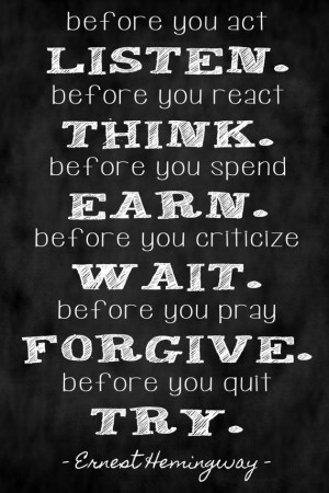 Ernest Hemingway Quote Print Classroom poster by SSDdesign, $15.00