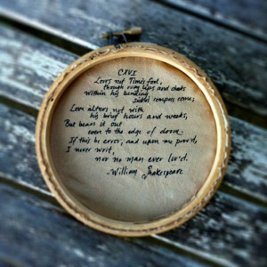 Shakespeare Quote embroidery hoop art gradient by jerseymaid, $53.00