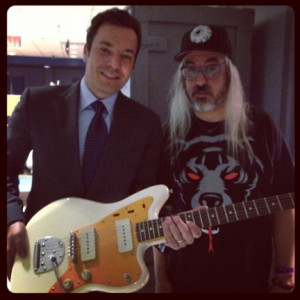 Jimmy with a ‘rocking Gary’ toy-posted by @falpal13 on Instagram
