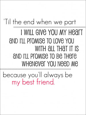 My Best Friend - Relient K ...would also be cute wedding vows