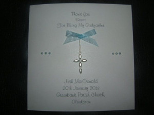 ... Thank You Christening Baptism Godparents Godmother Godfather card
