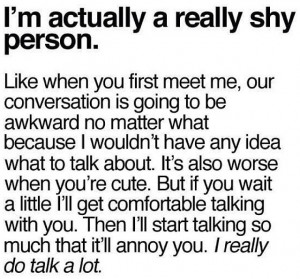 actually a really shy person
