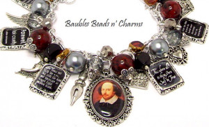 William Shakespeare Quotes Charm Bracelet, Literary Charm Bracelet ...