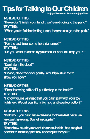 tips for talking to our children
