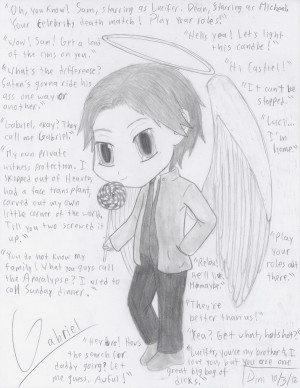 Supernatural - chibi Gabriel+quotes by VampireFreakism