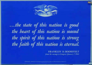 Patriotic Poster from World War II with U.S great seal & quote from ...