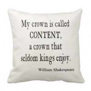 Code Crown Content Seldom Kings Enjoy Shakespeare Quote Pillow Crown ...