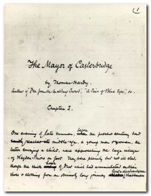 Manuscript of The Mayor of Casterbridge